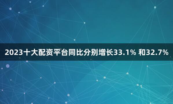 2023十大配资平台同比分别增长33.1% 和32.7%