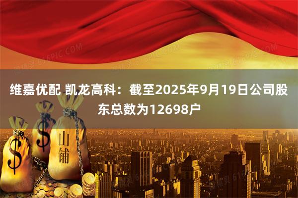 维嘉优配 凯龙高科：截至2025年9月19日公司股东总数为12698户