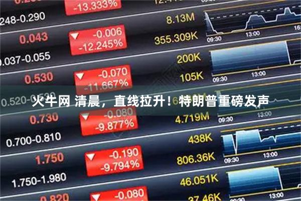 火牛网 清晨,直线拉升!特朗普重磅发声